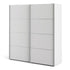 Verona Sliding Wardrobe 180cm in White with White Doors with 5 Shelves